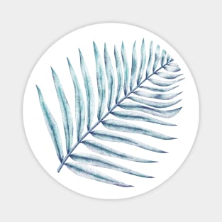 Fern Palm Leaf Blue Magnet